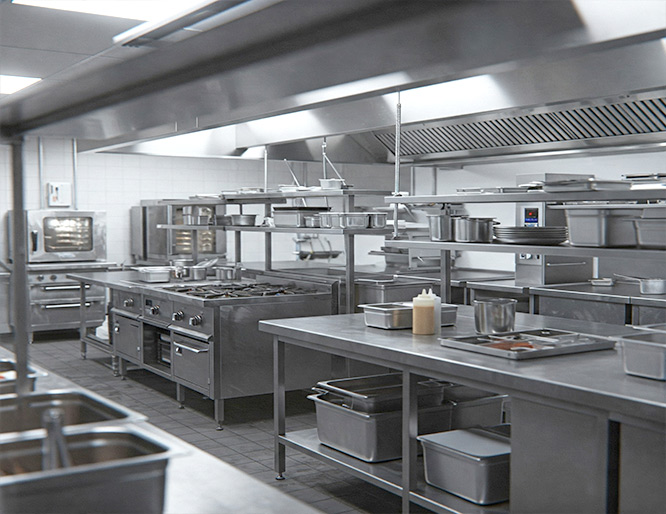 Instalación de cocinas industriales y profesionales para restaurantes, hoteles, hospitales, colegios hostelería en Barcelona