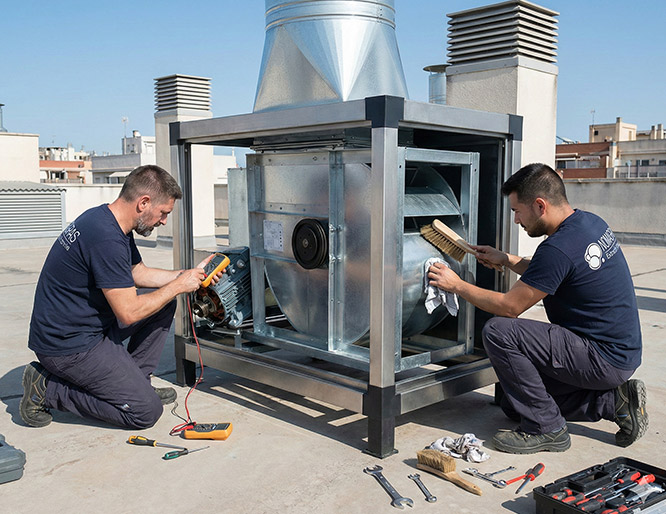Mantenimiento y limpieza de turbinas y motores eléctricos en Barcelona para restaurantes, hoteles, bares, hospitales, colegios