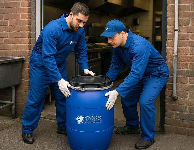 Mantenimiento de recogida de aceite vegetal usado para restaurantes, hoteles, hospitales, colegios hostelería en Barcelona